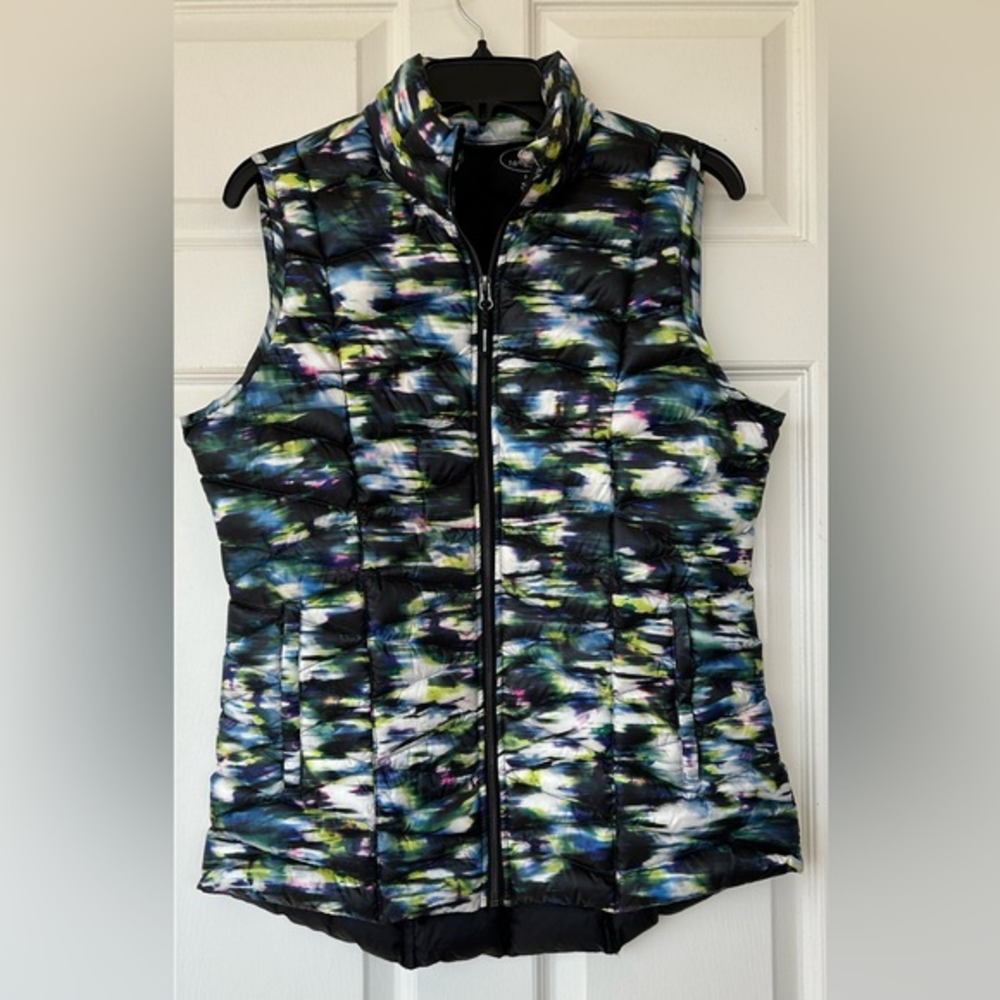 Tangerine Quilted Down Vest Tie Dye Look‎ Women’s Medium